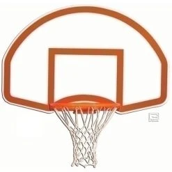 Gared Sports 35inch X 54inch Rear Mount Fan-Shape Steel Backboard With Target Border