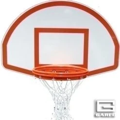 Gared Sports 36-1/2inch X 54inch White Fan-Shape Aluminum Backboard With Target Border