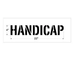 New Stripe 4 Inch HANDICAP Word Stencil