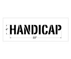 New Stripe 4 Inch HANDICAP Word Stencil