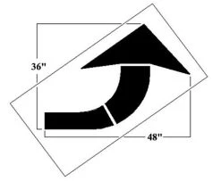 New Stripe 48 Inch Federal Curved Arrow Stencil