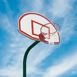 Jaypro Basketball System - Gooseneck (3-1/2" Pole With 36" Offset) - 54" Aluminum Fan - Single Rim Goal (Forest Green)