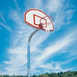 Jaypro Basketball System - Gooseneck (3-1/2" Pole With 36" Offset) - 54" Aluminum Fan - Single Rim Goal (Galvanized)