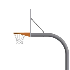 Jaypro Basketball System - Gooseneck (4-1/2" Pole With 4' Offset) - 72" Perforated Aluminum Board - Playground Goal