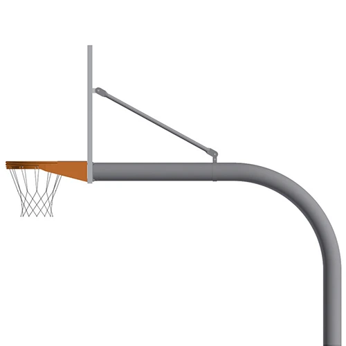 Jaypro Basketball System - Gooseneck (5-9/16" Pole With 6' Offset) - 72" Perforated Steel Backboard - Playground Breakaway Goal