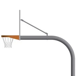 Jaypro Basketball System - Gooseneck (5-9/16" Pole With 6' Offset) - 72" Perforated Steel Backboard - Super Goal