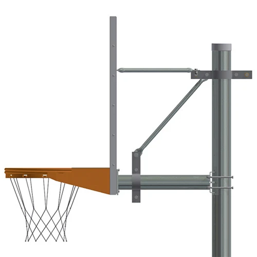 Jaypro Basketball System - Straight Post (4-1/2" Pole With 4' Offset) - 72" Acrylic Backboard - Super Goal
