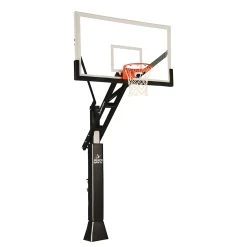 Jaypro Basketball System - Titan Adjustable Series (6"x 6" Pole With 4' Offset) - 72" Acrylic Backboard, Breakaway Playground Goal, And Edge/Protector Padding