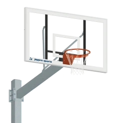 Jaypro Basketball System - Titan - Galvanized (6" X 6" Pole With 6' Offset) - 72" Acrylic Backboard - Flex Rim Goal