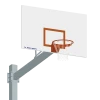 Jaypro Basketball System - Titan - Galvanized (6" X 6" Pole With 6' Offset) - 72" Steel Backboard - Flex Rim Goal