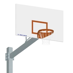 Jaypro Basketball System - Titan - Galvanized (6" X 6" Pole With 6' Offset) - 72" Steel Backboard - Playground Goal