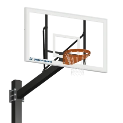 Jaypro Basketball System - Titan - Powder Coated Black (6" X 6" Pole With 6' Offset) - 72" Acrylic Backboard - Playground Goal