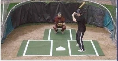 ProMounds Batting Mat Pro With Catcher Extension-Clay