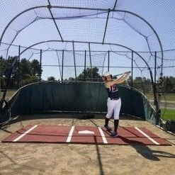 ProMounds Batting Mat Pro Softball Clay With White Inlaid Lines Throwdown Homeplate 12 Ft X 7'