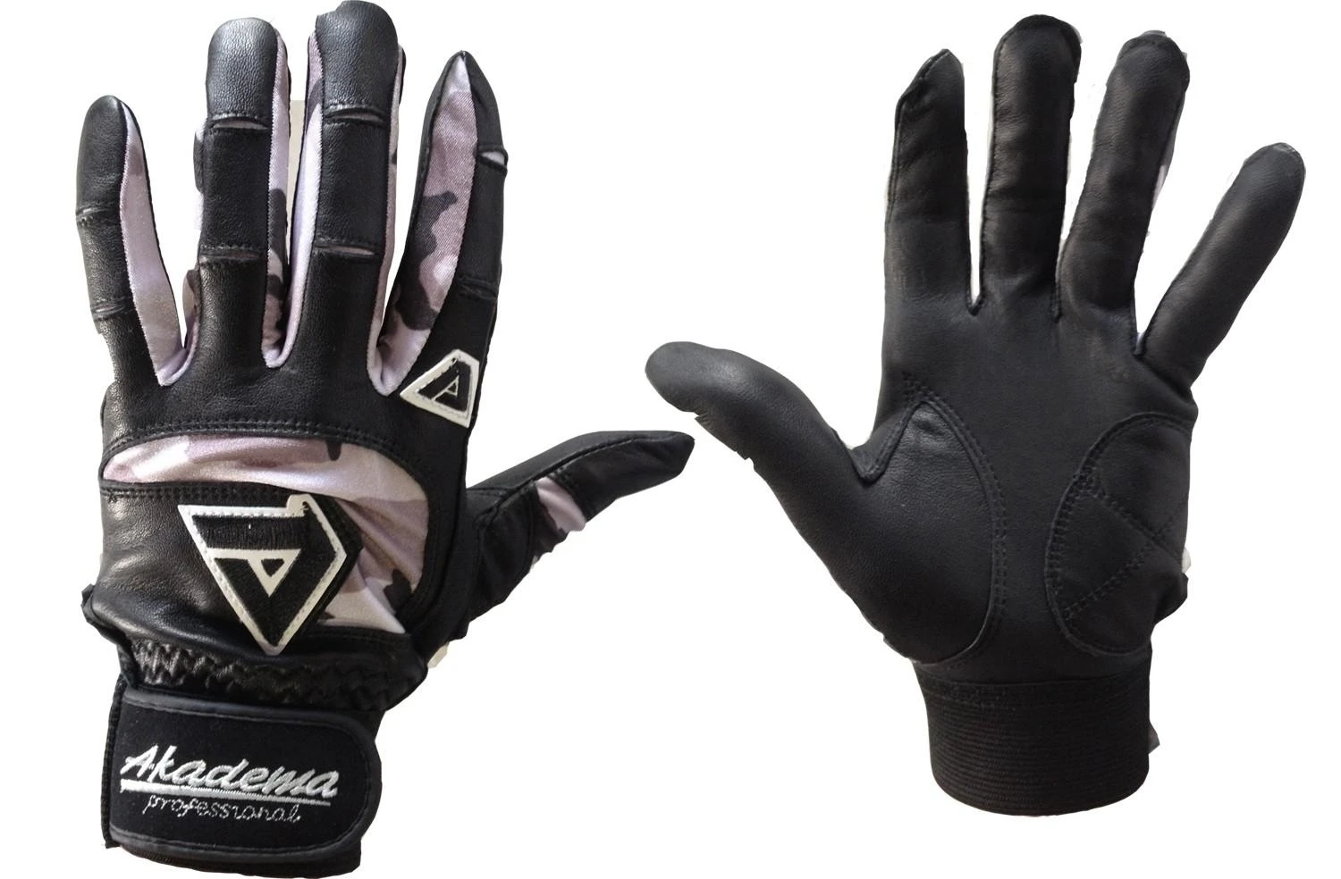 Akadema Black And Camo Professional Batting Gloves-Xs