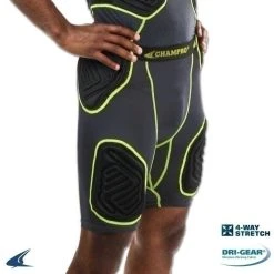 Champro Sports Bull Rush 5-Pc Girdle - Charcoal, Black Inset - Adult M
