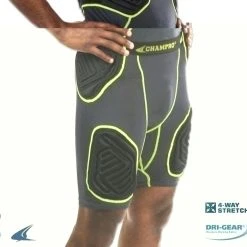 Champro Sports Bull Rush 5-Pc Girdle - Charcoal, Black Inset - Youth L