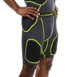 Champro Sports Bull Rush 5-Pc Girdle - Charcoal, Black Inset - Youth Xl