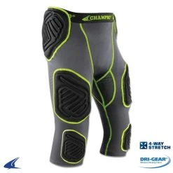 Champro Sports Bull-Rush 7pd Girdle - Charcoal, Black Inset - Youth L