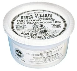 School Specialty The Masters Non-Toxic Water Soluble Brush Cleaner And Preserver, 24 Oz Tub, Lemon Scented