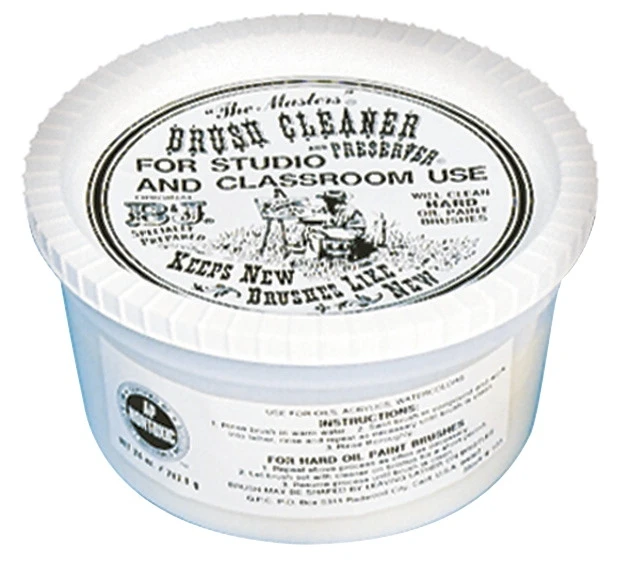 School Specialty The Masters Non-Toxic Water Soluble Brush Cleaner And Preserver, 24 Oz Tub, Lemon Scented