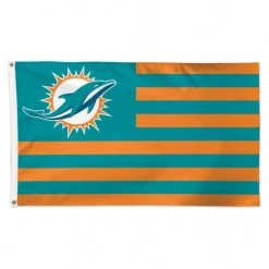 Caseys Distributing, Inc Miami Dolphins Flag 3x5 Deluxe Americana Design