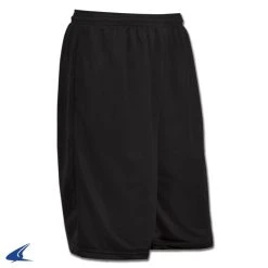 Champro Sports Polyester Micromesh Short - 9" Inseam Adult - Black - Adult M