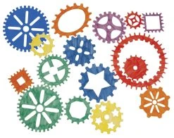 School Specialty Roylco Gears Stencils, Assorted Sizes, Set Of 15