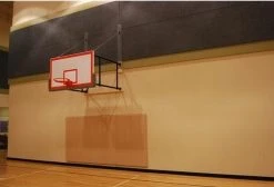 Gared Sports Side-Fold Wall Mount Pkg, 4-6' Extension, Electric Adjust-A-Goal, Afrg42, 2000+, Columbia Blue PMCE