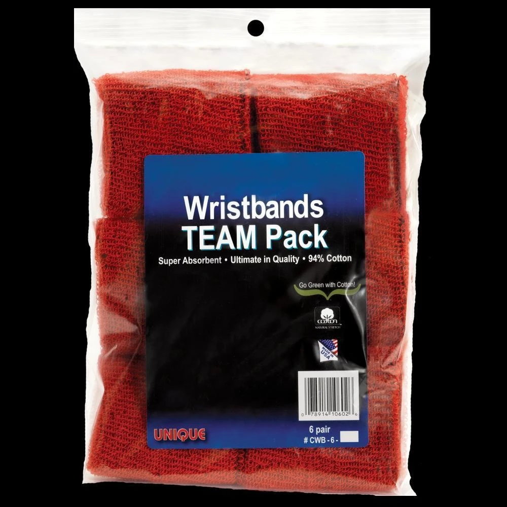 UNIQUE SPORTS PRODUCTS TEAM PACK- Red- (6 Pair/Pack) - Pack Of 3