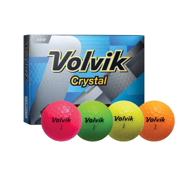 Sportsman's Supply Inc Volvik Crystal 3 Pc Assorted Golf Balls-Pink/Org/ Yellow/Grn